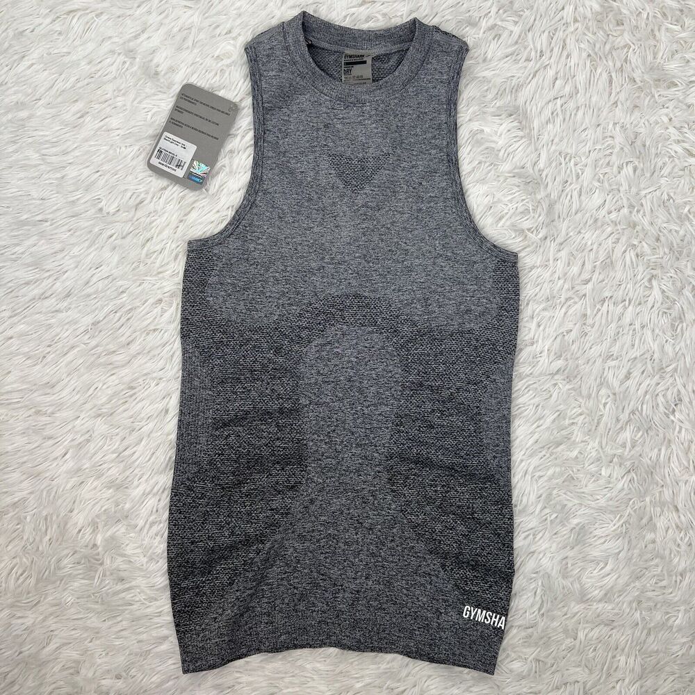 Gymshark Ombre Seamless Vest‎ Gray/Black Tank Top Women’s Size Small NWT